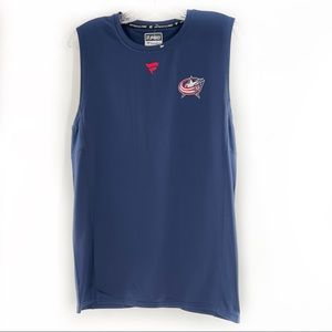 Fanatics Authentic PRO NHL Columbus Blue Jackets Navy Tank Size Large NWOT